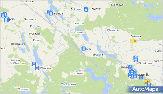 mapa Rębusz, Rębusz na mapie Targeo