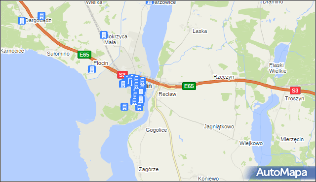 mapa Recław, Recław na mapie Targeo