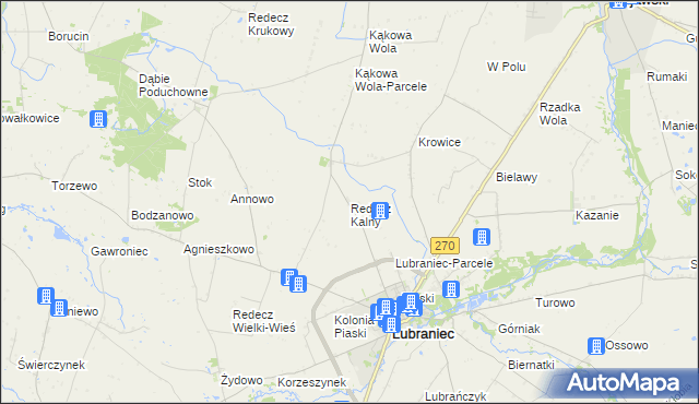 mapa Redecz Kalny, Redecz Kalny na mapie Targeo