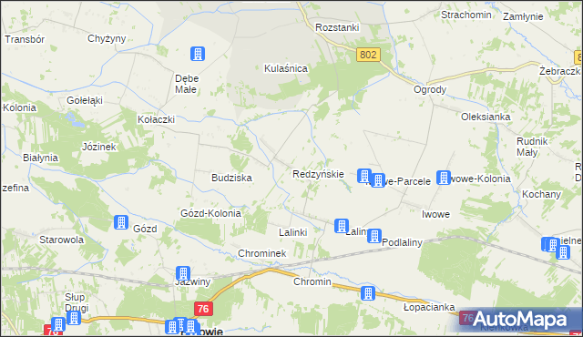 mapa Redzyńskie, Redzyńskie na mapie Targeo