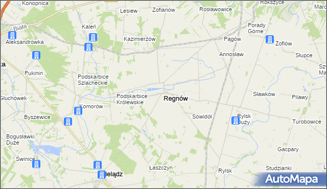 mapa Regnów, Regnów na mapie Targeo