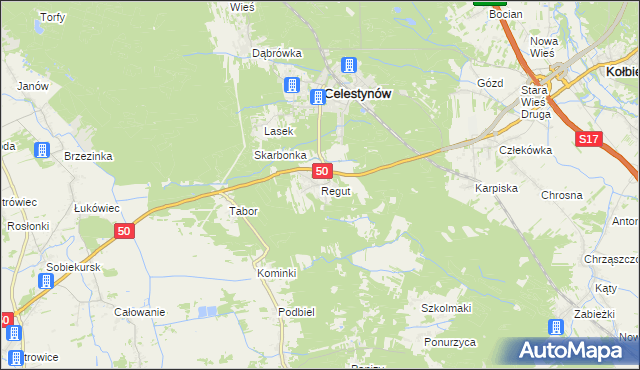mapa Regut, Regut na mapie Targeo