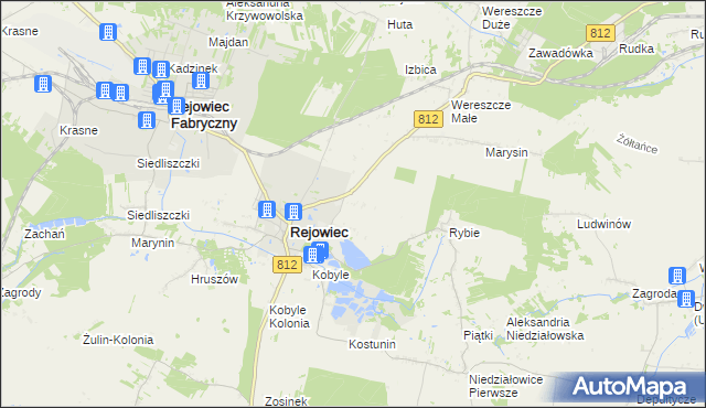 mapa Rejowiec-Kolonia, Rejowiec-Kolonia na mapie Targeo