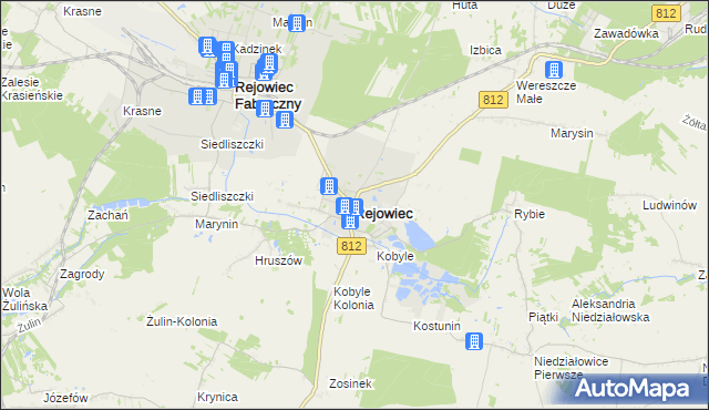 mapa Rejowiec powiat chełmski, Rejowiec powiat chełmski na mapie Targeo