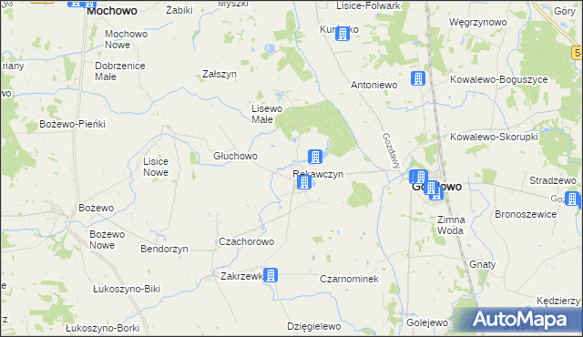 mapa Rękawczyn gmina Gozdowo, Rękawczyn gmina Gozdowo na mapie Targeo