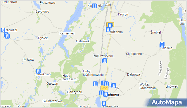 mapa Rękawczynek, Rękawczynek na mapie Targeo