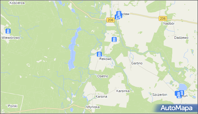 mapa Rekowo gmina Polanów, Rekowo gmina Polanów na mapie Targeo