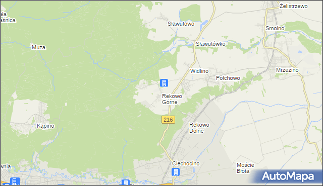 mapa Rekowo Górne, Rekowo Górne na mapie Targeo