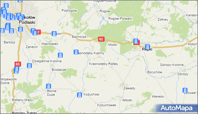 mapa Remiszew Mały, Remiszew Mały na mapie Targeo