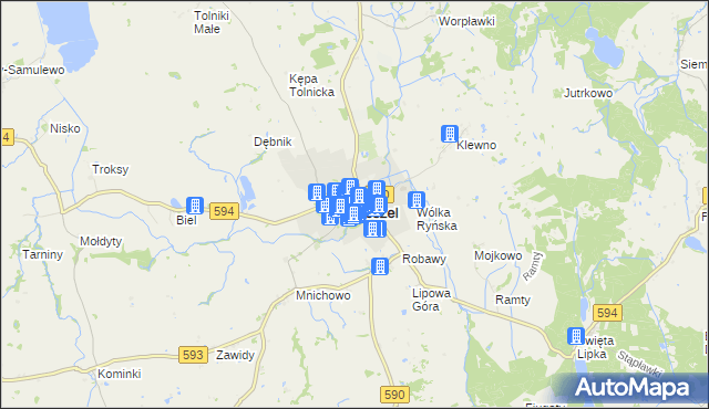 mapa Reszel, Reszel na mapie Targeo