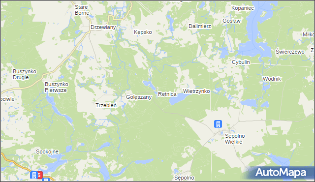 mapa Retnica, Retnica na mapie Targeo