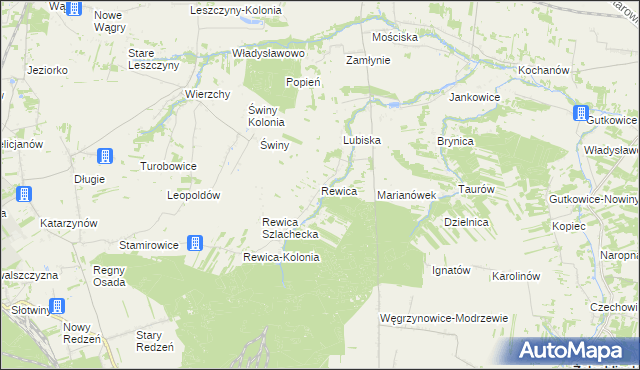 mapa Rewica, Rewica na mapie Targeo
