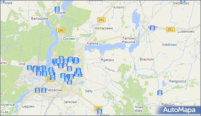 mapa Rgielsko, Rgielsko na mapie Targeo