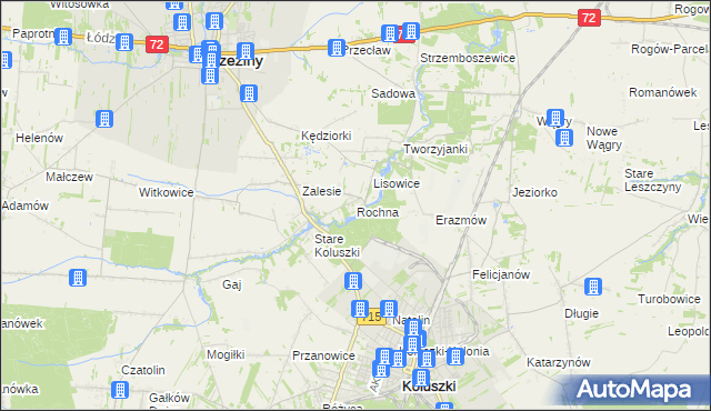 mapa Rochna, Rochna na mapie Targeo