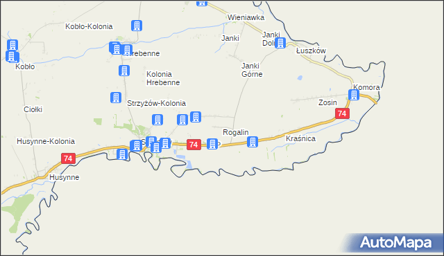 mapa Rogalin gmina Horodło, Rogalin gmina Horodło na mapie Targeo