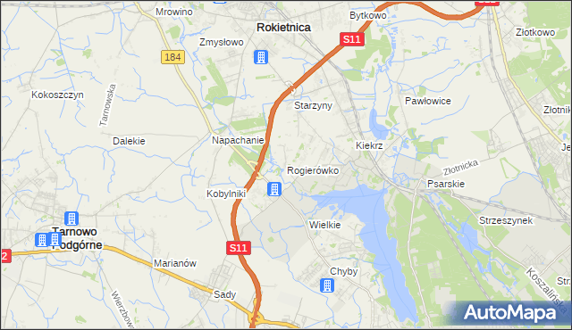 mapa Rogierówko, Rogierówko na mapie Targeo