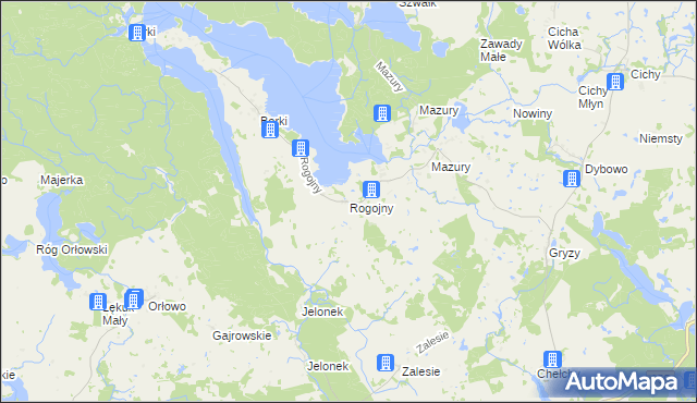 mapa Rogojny gmina Świętajno, Rogojny gmina Świętajno na mapie Targeo