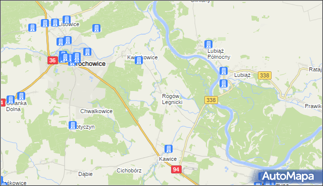 mapa Rogów Legnicki, Rogów Legnicki na mapie Targeo