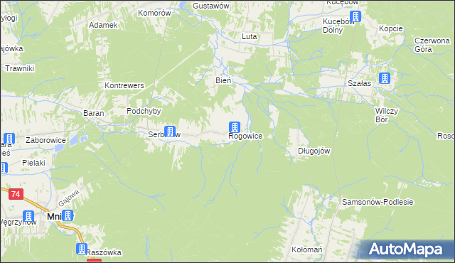 mapa Rogowice, Rogowice na mapie Targeo