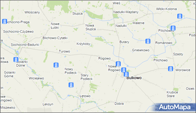 mapa Rogowo gmina Bulkowo, Rogowo gmina Bulkowo na mapie Targeo