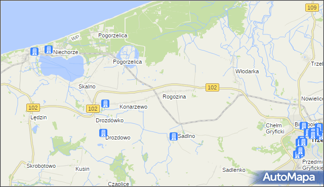 mapa Rogozina, Rogozina na mapie Targeo
