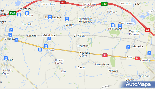 mapa Rogóżno, Rogóżno na mapie Targeo