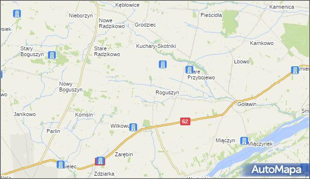 mapa Roguszyn gmina Czerwińsk nad Wisłą, Roguszyn gmina Czerwińsk nad Wisłą na mapie Targeo