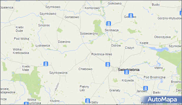 mapa Rokitnica-Wieś, Rokitnica-Wieś na mapie Targeo