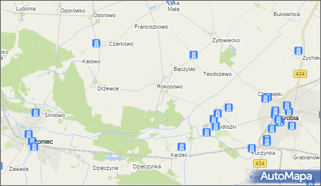 mapa Rokosowo Osada, Rokosowo Osada na mapie Targeo