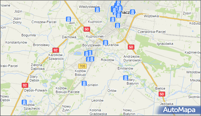 mapa Rokotów, Rokotów na mapie Targeo