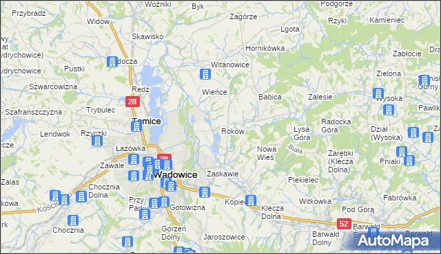 mapa Roków, Roków na mapie Targeo