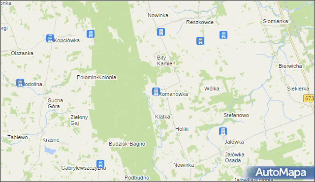 mapa Romanówka gmina Sidra, Romanówka gmina Sidra na mapie Targeo