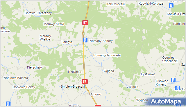 mapa Romany-Janowięta, Romany-Janowięta na mapie Targeo