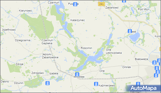 mapa Rościmin, Rościmin na mapie Targeo