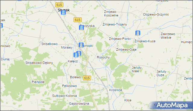 mapa Rosochy gmina Stupsk, Rosochy gmina Stupsk na mapie Targeo