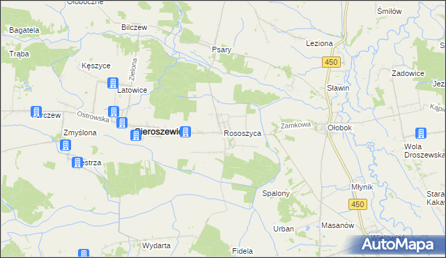 mapa Rososzyca, Rososzyca na mapie Targeo