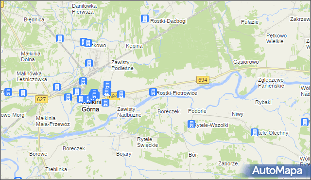 mapa Rostki-Piotrowice, Rostki-Piotrowice na mapie Targeo