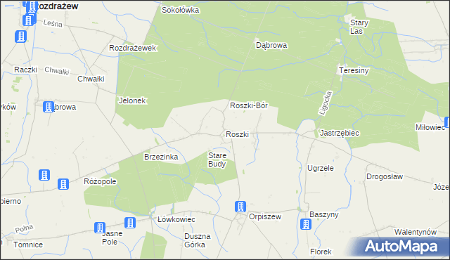 mapa Roszki, Roszki na mapie Targeo