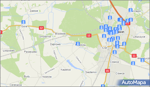 mapa Roszków gmina Jarocin, Roszków gmina Jarocin na mapie Targeo