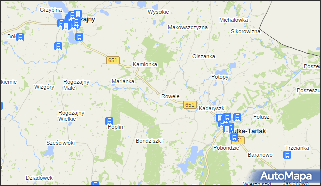 mapa Rowele, Rowele na mapie Targeo