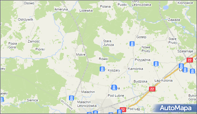 mapa Rówki, Rówki na mapie Targeo