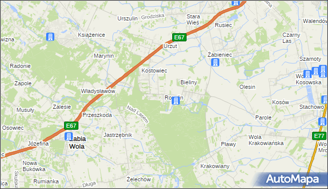 mapa Rozalin gmina Nadarzyn, Rozalin gmina Nadarzyn na mapie Targeo