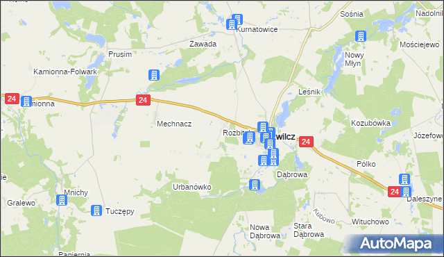 mapa Rozbitek, Rozbitek na mapie Targeo