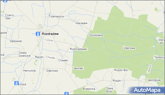 mapa Rozdrażewek gmina Krotoszyn, Rozdrażewek gmina Krotoszyn na mapie Targeo