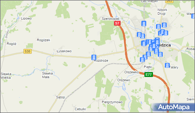 mapa Rozdroże Kolonia, Rozdroże Kolonia na mapie Targeo