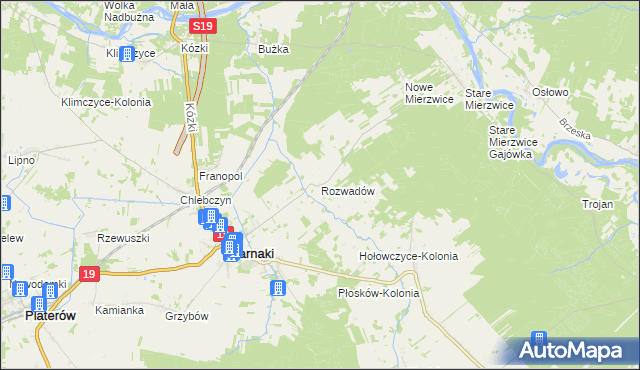 mapa Rozwadów gmina Sarnaki, Rozwadów gmina Sarnaki na mapie Targeo