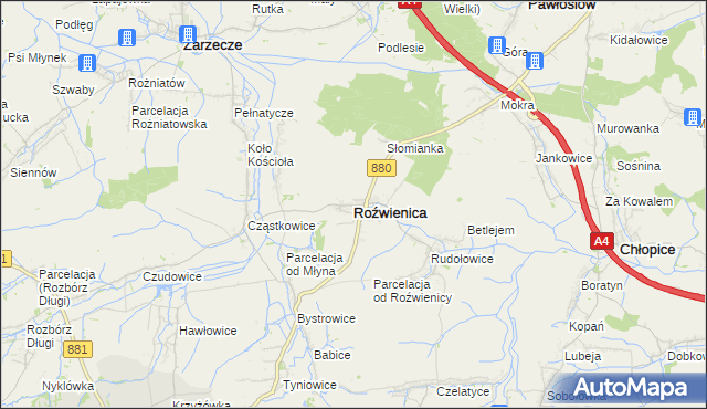 mapa Roźwienica, Roźwienica na mapie Targeo