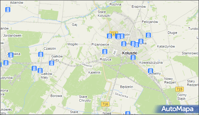 mapa Różyca, Różyca na mapie Targeo
