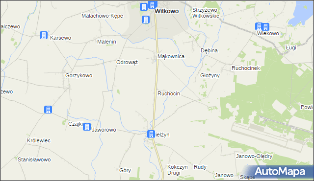 mapa Ruchocin, Ruchocin na mapie Targeo