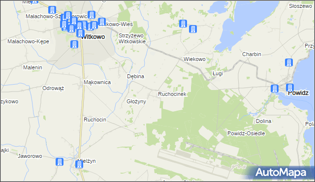 mapa Ruchocinek, Ruchocinek na mapie Targeo